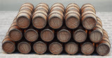Horizontally stacked Large Wooden Barrels