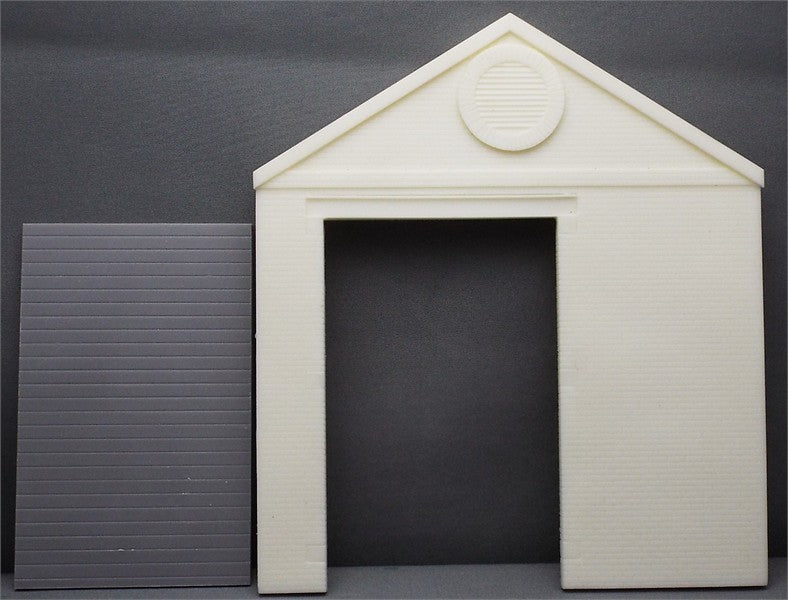 Brick Single Storey Gable End Panel with L.H. Wagon Entrance/Roller Shutter