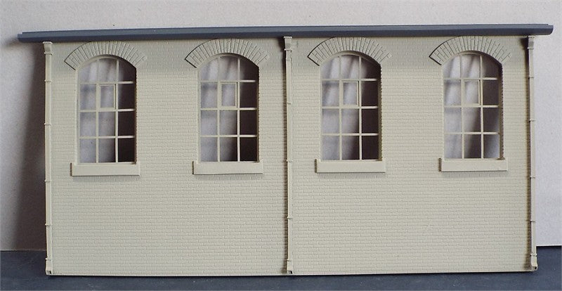 Single Storey Brick Building Wall with 4 Windows